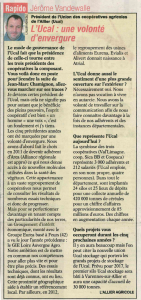Jérome Vandewalle : L'UCAL - Une volonté d'envergure