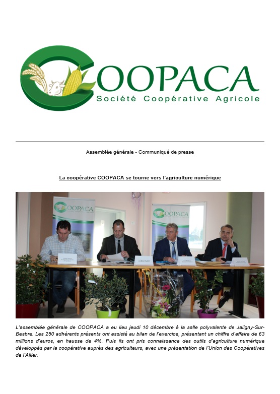 Assemblée générale coopaca 2015